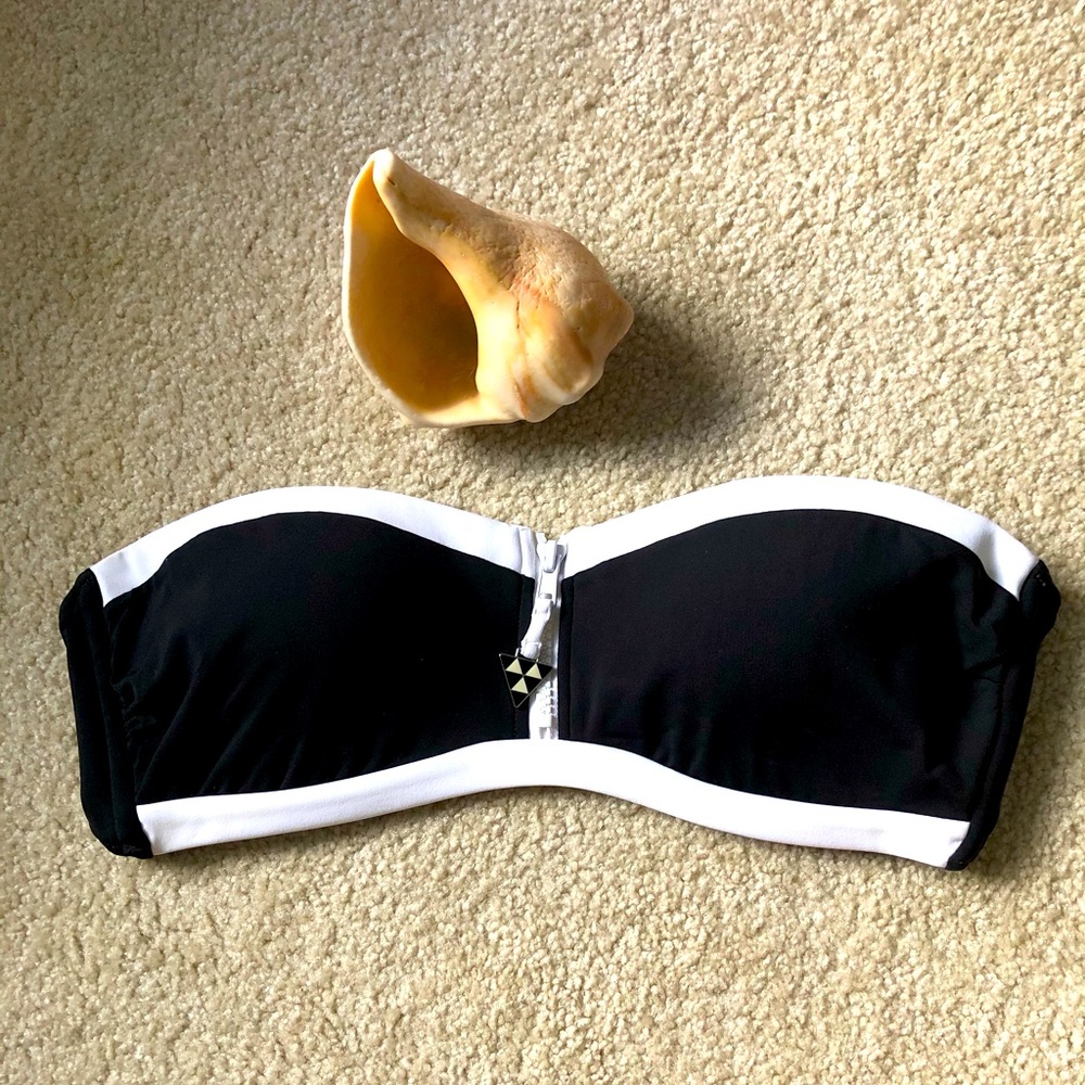 Seafolly Bikini Top Navy Blue & White Size 8 EUC